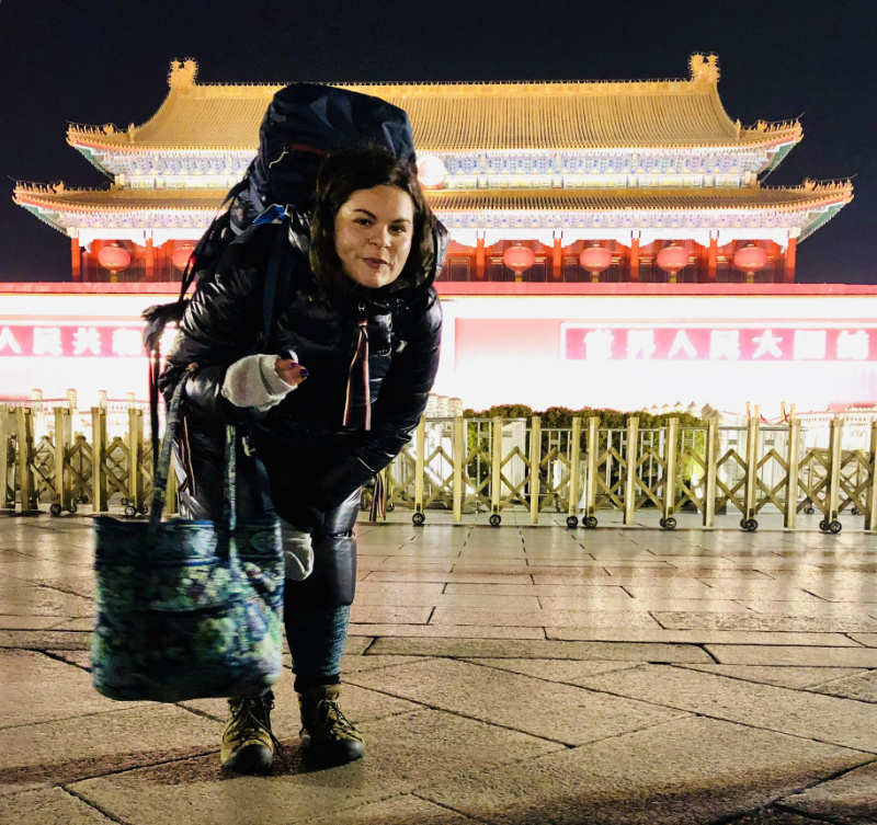 Rebkah Kleiner in front of the forbidden city